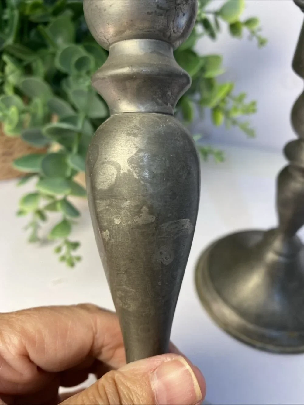 Leonard Genuine Pewter Candle Stick Holders, Weighted, Vintage, Made in Bolivia